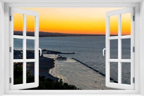 Fototapeta Naklejka Na Ścianę Okno 3D - Sunset time in Gabicce Monte, amazing view on all the Riviera Romagnola beach 