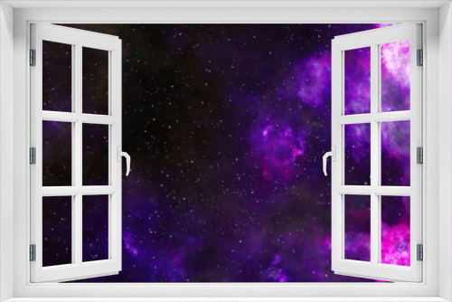 Fototapeta Naklejka Na Ścianę Okno 3D - bright purple nebula and the glitter of stars.  purple nebula and cosmic dust.