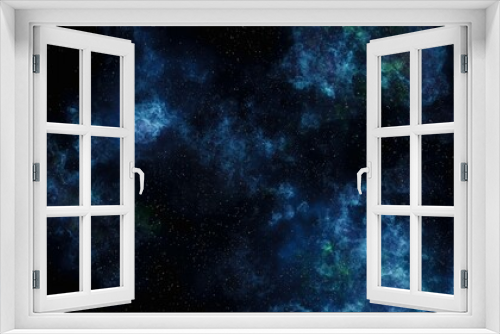 Fototapeta Naklejka Na Ścianę Okno 3D - Space scene. Clear neat blue nebula with stars. Star explosion in a galaxy  free space