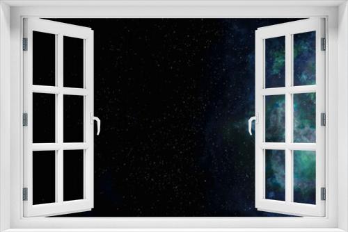 Fototapeta Naklejka Na Ścianę Okno 3D - Space scene. Clear neat blue nebula with stars. Star explosion in a galaxy  free space