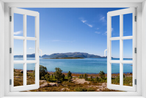 Fototapeta Naklejka Na Ścianę Okno 3D - panorama über einen fjord in norwegen