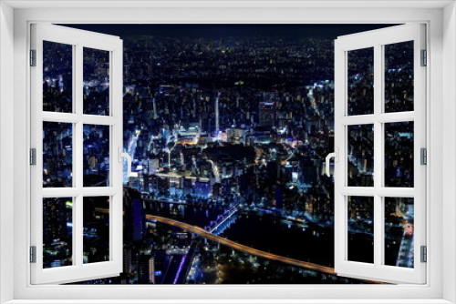 Fototapeta Naklejka Na Ścianę Okno 3D - 東京スカイツリーから望む夜景