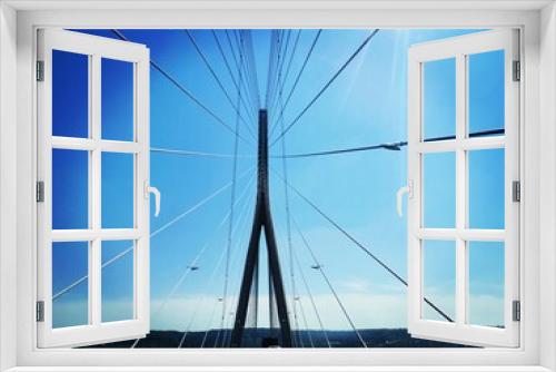 Fototapeta Naklejka Na Ścianę Okno 3D - cable car bridge