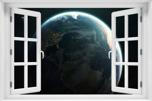 Fototapeta Naklejka Na Ścianę Okno 3D - Planet Earth view from ISS orbit. Elements of image provided by Nasa