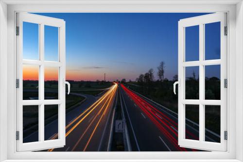 Fototapeta Naklejka Na Ścianę Okno 3D - Lichtspuren auf der Autobahn