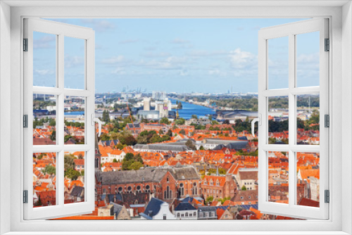 Fototapeta Naklejka Na Ścianę Okno 3D - top view to Bruges, Belgium
