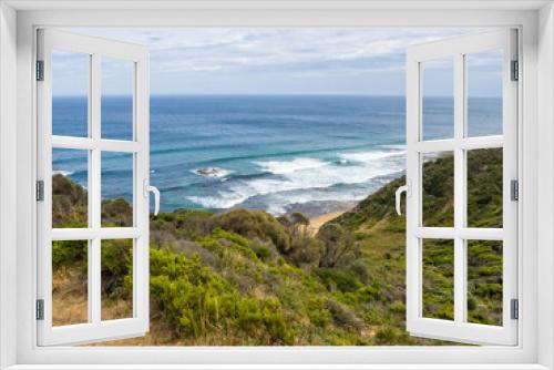 Fototapeta Naklejka Na Ścianę Okno 3D - View from the Great Ocean Walk above Wreck Beach - Princetown, Victoria, Australia