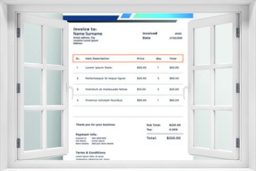 abstract geometric business invoice template.