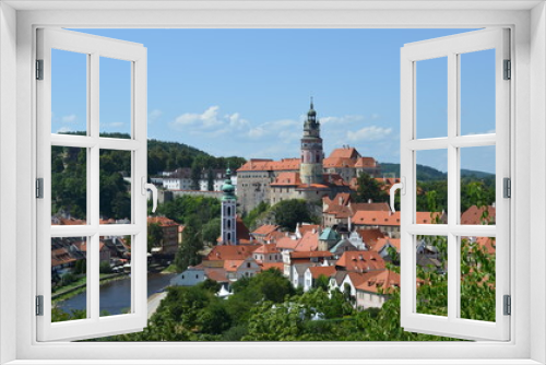 Fototapeta Naklejka Na Ścianę Okno 3D - Blick auf Cesky Krumlov