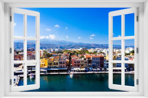 Chania bay on a sunny morning, Crete island. Greece