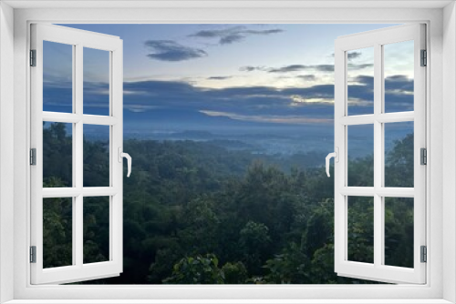 Fototapeta Naklejka Na Ścianę Okno 3D - ボロブドゥール寺院 朝日 ジョグジャカルタ ジャワ島 インドネシア 東南アジア