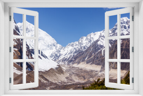 Fototapeta Naklejka Na Ścianę Okno 3D - Mountain snow-capped peaks in the Manaslu region