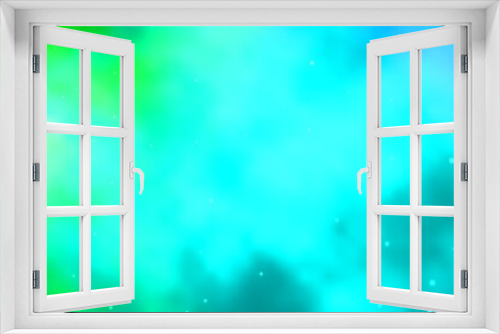Fototapeta Naklejka Na Ścianę Okno 3D - Light Blue, Green vector pattern with abstract stars. Blur decorative design in simple style with stars. Theme for cell phones.