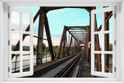 Fototapeta Naklejka Na Ścianę Okno 3D - Zugbrücke