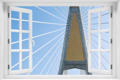 Fototapeta Naklejka Na Ścianę Okno 3D - cable stayed bridge in bangkok