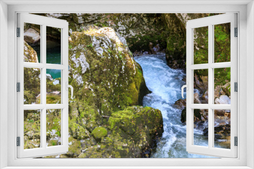 Fototapeta Naklejka Na Ścianę Okno 3D - Radnova River crosses the majestic Vintgar Gorge, slovenia