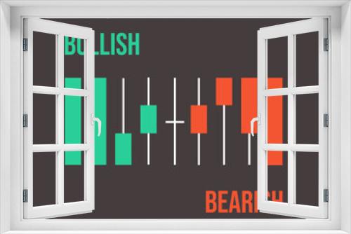 Fototapeta Naklejka Na Ścianę Okno 3D - Bullish and Bearish Candle Chart Templates. Stock Market Price Graph. Vector Illustraion.