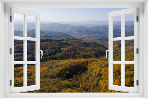 Fototapeta Naklejka Na Ścianę Okno 3D - Aerial Autumn Landscape of Erul mountain near Kamenititsa peak, Bulgaria