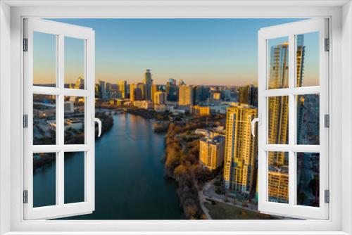 Fototapeta Naklejka Na Ścianę Okno 3D - Austin Downtown Drone Shots