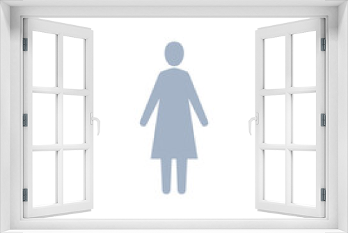Fototapeta Naklejka Na Ścianę Okno 3D - Woman icon on white background, Vector silhouette illustration