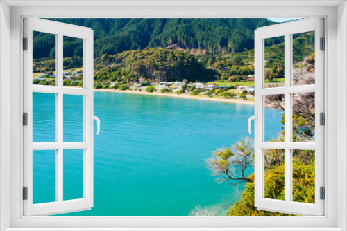 Fototapeta Naklejka Na Ścianę Okno 3D - Turquoise Water at Tata Beach, Golden Bay, South Island, New Zealand