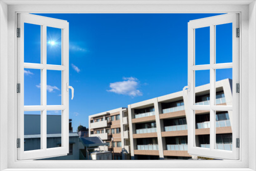Fototapeta Naklejka Na Ścianę Okno 3D - The appearance of the condominium and the refreshing blue sky scenery_sky_b_06