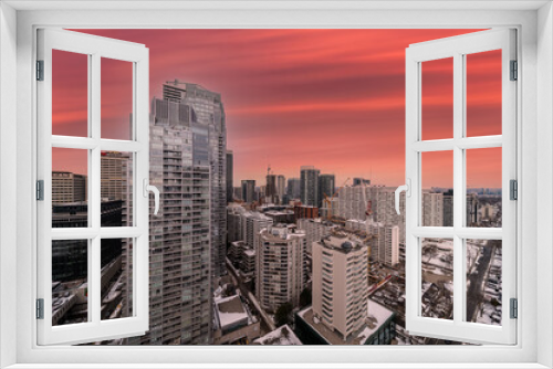 Fototapeta Naklejka Na Ścianę Okno 3D - Younge and Davisville ave condos and apartments being built  and city scape 