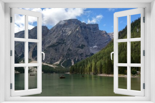 Fototapeta Naklejka Na Ścianę Okno 3D - LAGO DI BRAIES DOLOMITI ITALIA