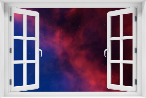 Fototapeta Naklejka Na Ścianę Okno 3D - Science fiction illustrarion, deep space nebula, colorful space background with stars 3d render	
