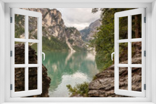 Fototapeta Naklejka Na Ścianę Okno 3D - Lago di Braies Italy Dolomites