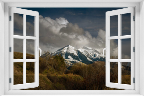 Fototapeta Naklejka Na Ścianę Okno 3D - 2022-2-11 THE ANSAROKA RANGE IN PARADISE MONTANA WITH THICK UNDERBRUSH AND A NICE CLOUDY SKY