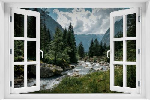 Fototapeta Naklejka Na Ścianę Okno 3D - Rzeka w górach