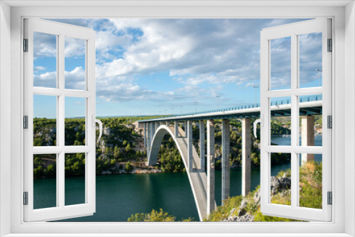 Fototapeta Naklejka Na Ścianę Okno 3D - Sibenik Bridge in Croatia, Europe, bridge on the Krka river, Dalmatia