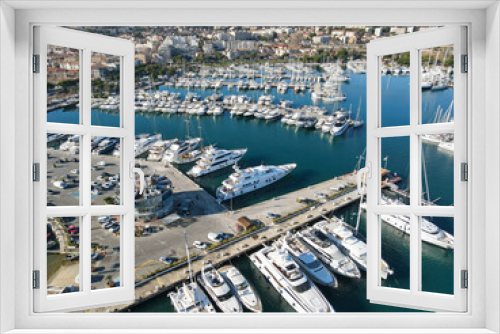 Fototapeta Naklejka Na Ścianę Okno 3D - Drone view at the port of Antibes in France