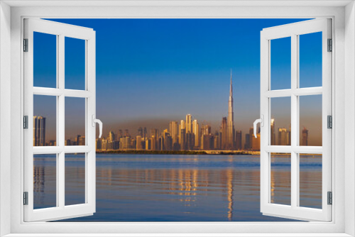 Fototapeta Naklejka Na Ścianę Okno 3D - Dubai, UAE - 02.11.2022 - View of Dubai skyline, shot made from Dubai creek harbor. City