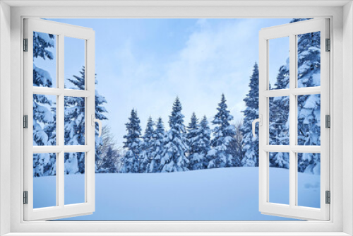 Fototapeta Naklejka Na Ścianę Okno 3D - 冬の北アルプスの樹氷