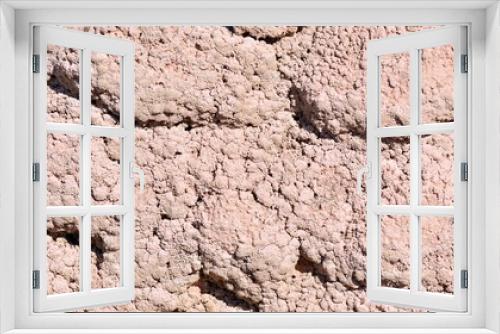Fototapeta Naklejka Na Ścianę Okno 3D - Textura de un muro hecho con piedras y barro seco