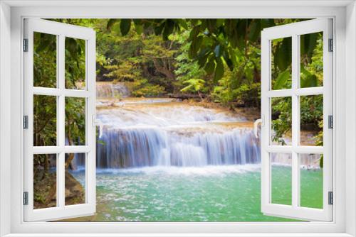 Fototapeta Naklejka Na Ścianę Okno 3D - Erawan waterfall National Park, Thailand