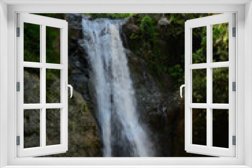 Fototapeta Naklejka Na Ścianę Okno 3D - Landscape of a waterfall in the Dominican Republic