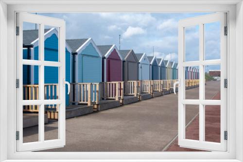 Fototapeta Naklejka Na Ścianę Okno 3D - Beach huts on the promenade at Gorleston-on-sea in Norfolk, UK