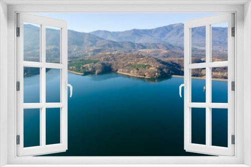 Fototapeta Naklejka Na Ścianę Okno 3D - Aerial view of Srechenska Bara Reservoir, Bulgaria