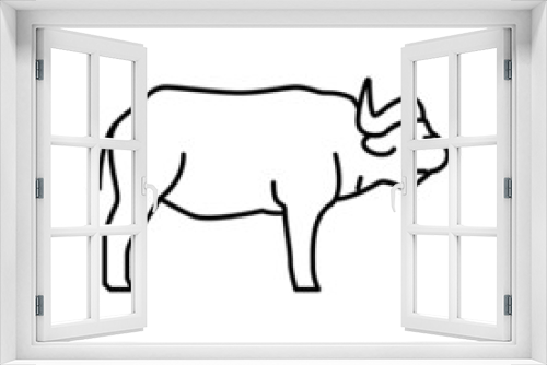 Fototapeta Naklejka Na Ścianę Okno 3D - buffalo mammal wild animal line icon vector illustration