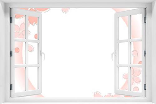 Fototapeta Naklejka Na Ścianę Okno 3D - Cute and simple spring fluffy cherry blossom frame