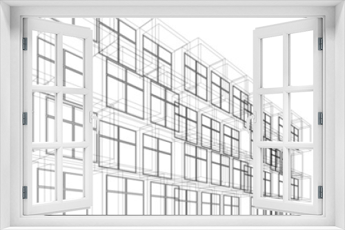 Fototapeta Naklejka Na Ścianę Okno 3D - architecture building 3d illustration