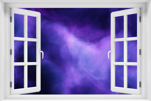 Fototapeta Naklejka Na Ścianę Okno 3D - nebula gas cloud in deep outer space, science fiction illustrarion, colorful space background with stars 3d render