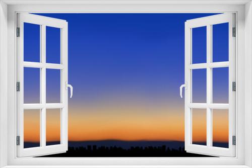 Fototapeta Naklejka Na Ścianę Okno 3D - Sunset sky over city vector illustration