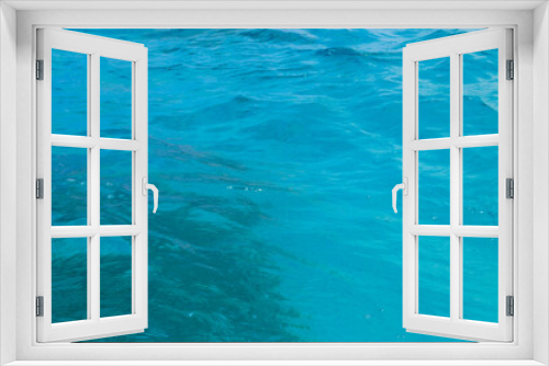 Fototapeta Naklejka Na Ścianę Okno 3D - Blue water texture background. Surface of sea or ocean