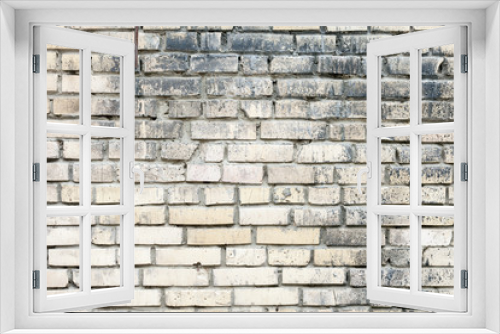 Fototapeta Naklejka Na Ścianę Okno 3D - Vintage white background brickwall