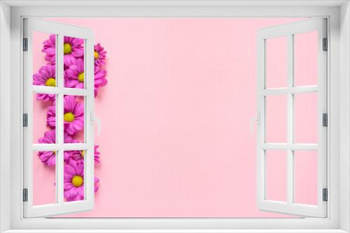 Fototapeta Naklejka Na Ścianę Okno 3D - pink flower frame