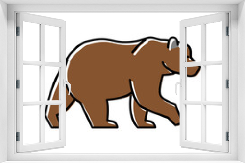Fototapeta Naklejka Na Ścianę Okno 3D - bear animal in zoo color icon vector illustration